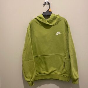 Nike Sportswear Club Fleece Pullover Hoodie Green Big Kids Size Medium EUC